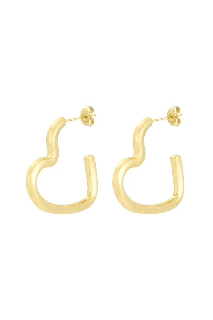 OPEN HEART earrings gold